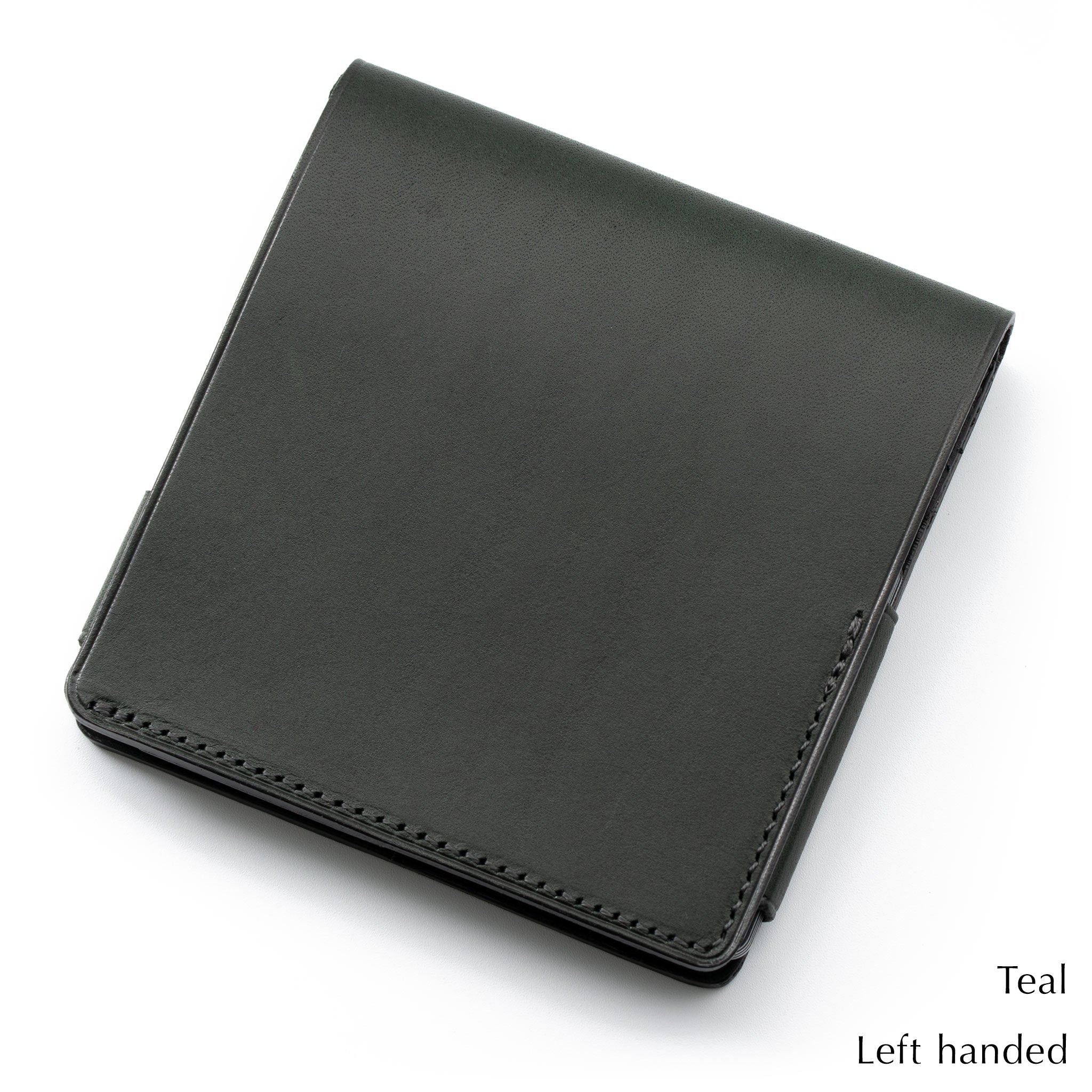 Teal　左利き：小さい薄い財布Hitoe Fold -Liscio- 