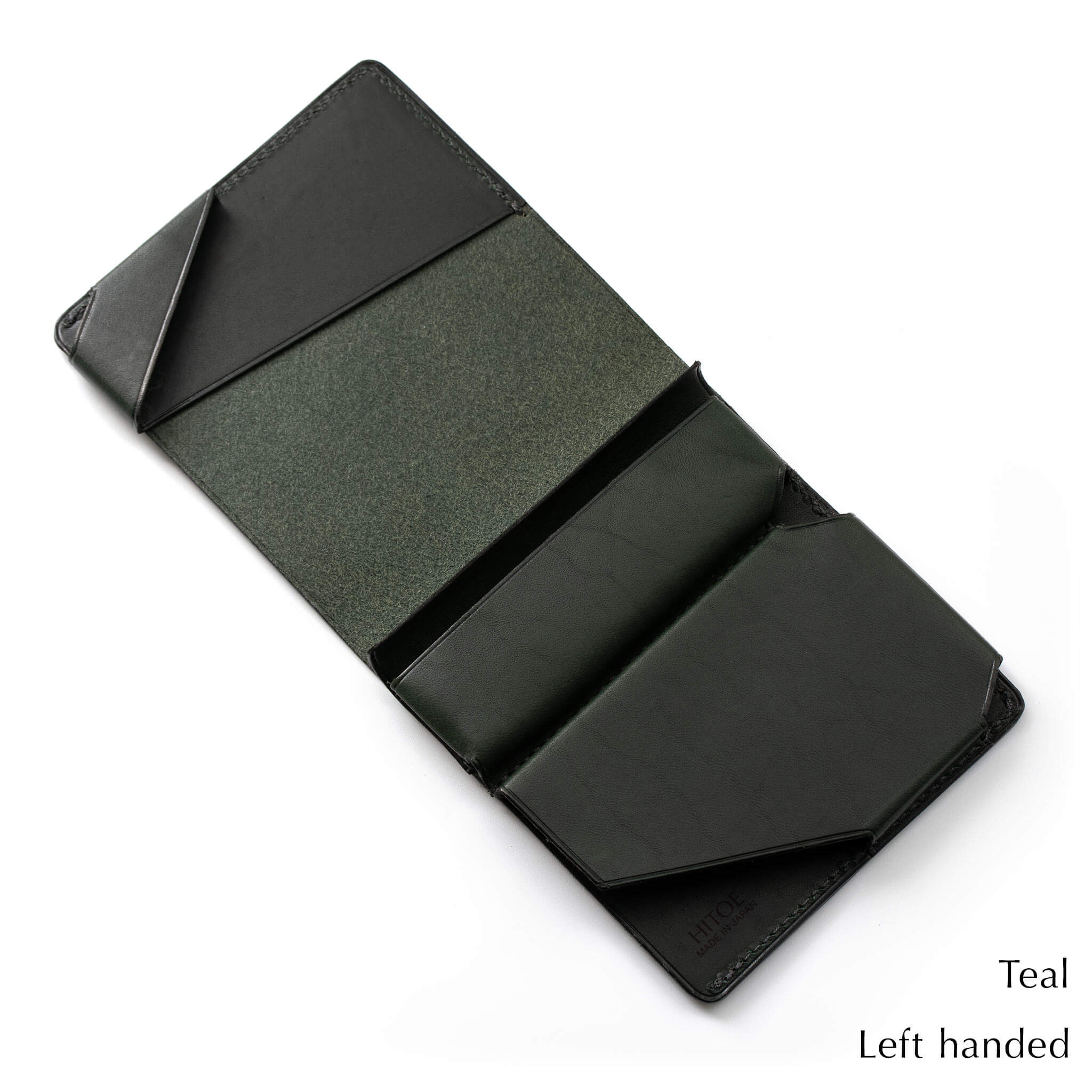 Teal　左利き　内部：小さい薄い財布Hitoe Fold -Liscio- 