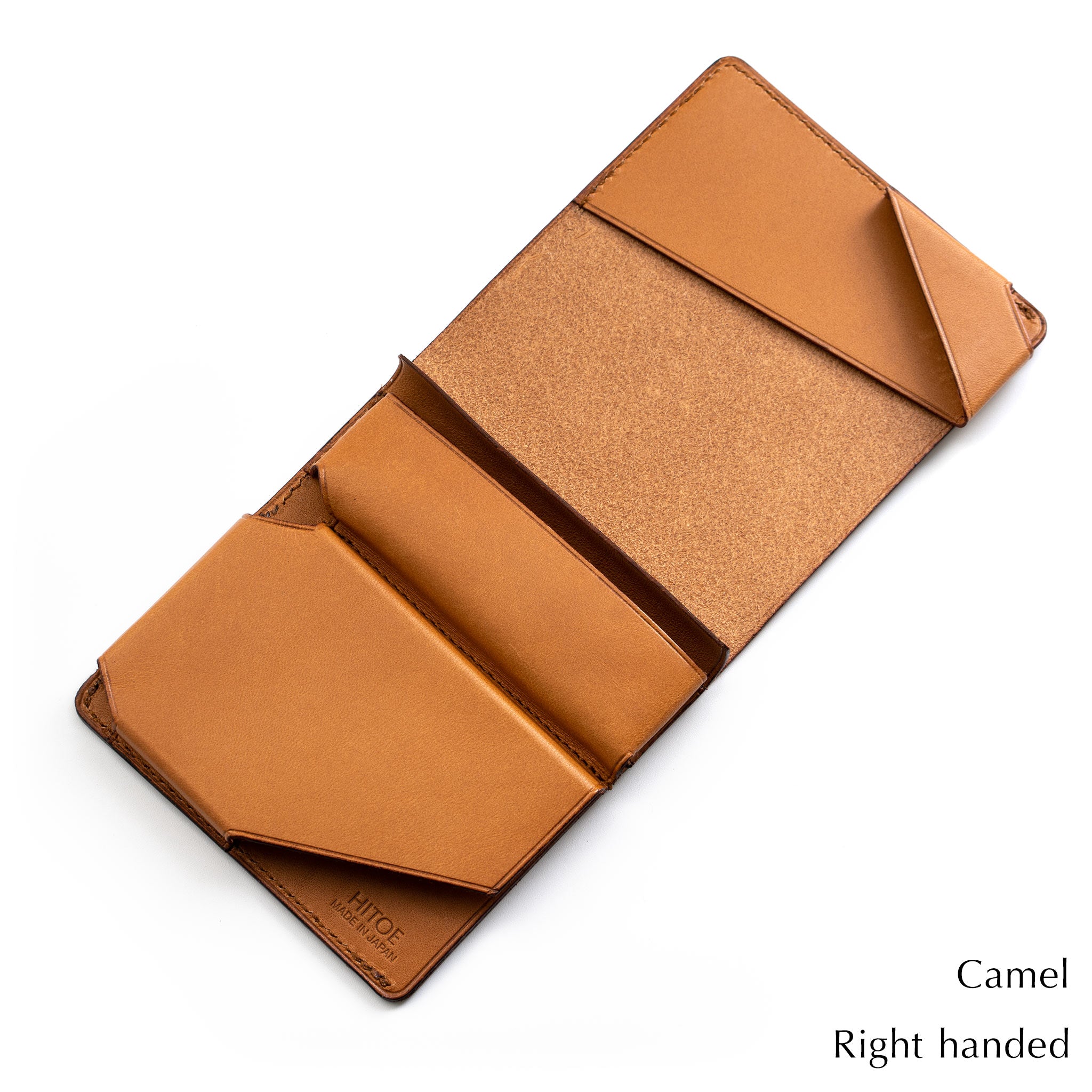 Camel　右利き　内部：小さい薄い財布Hitoe Fold -Liscio- 