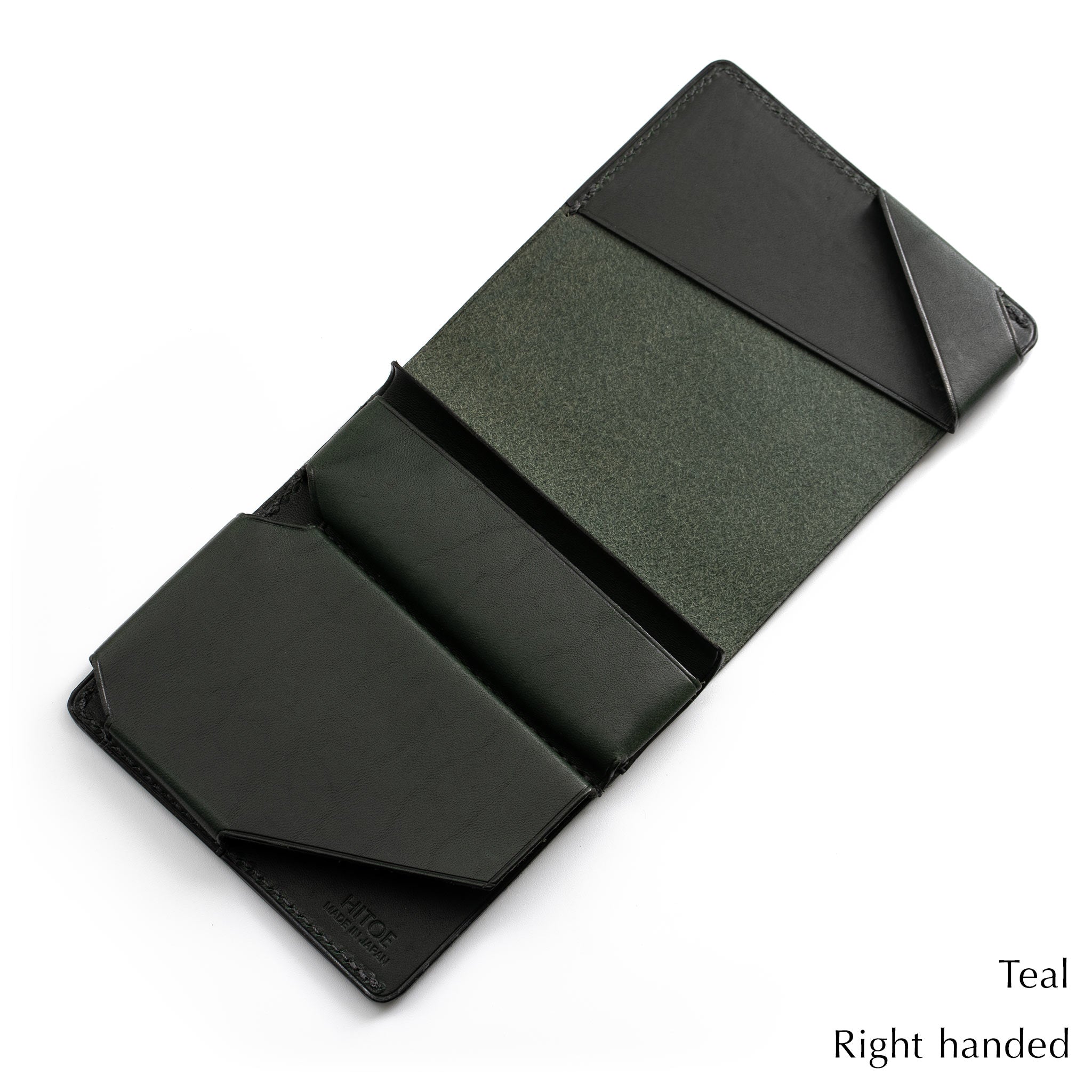 Teal　右利き　内部：小さい薄い財布Hitoe Fold -Liscio- 